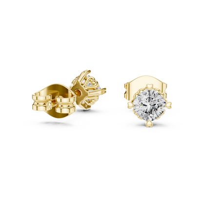 0.50 Ct Solitaire Heart Prong Lab Grown Diamond Earring