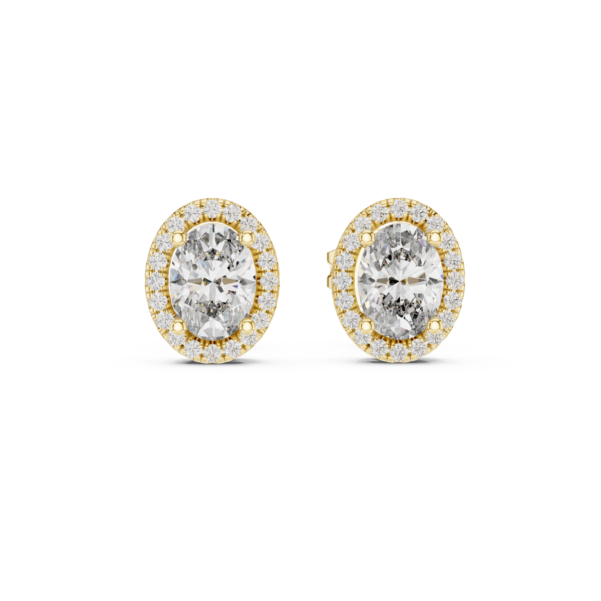 Oval Halo Lab Grown Diamond Earring