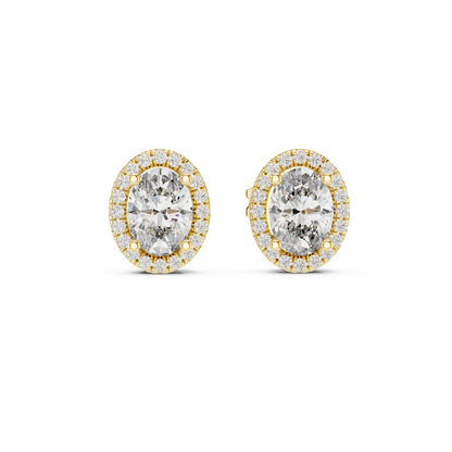 Oval Halo Lab Grown Diamond Earring