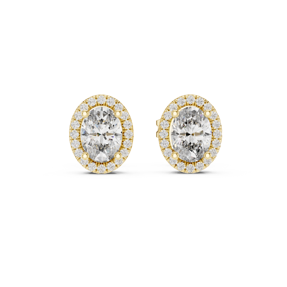 Oval Halo Lab Grown Diamond Earring