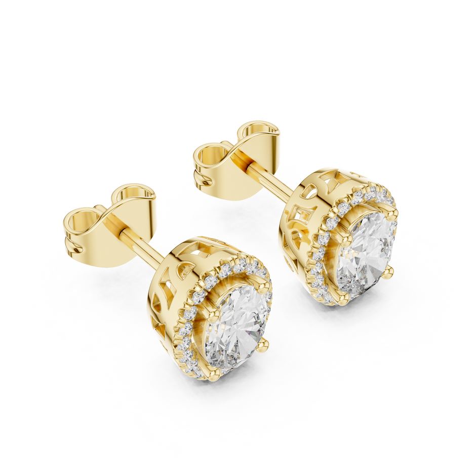 Oval Halo Lab Grown Diamond Earring