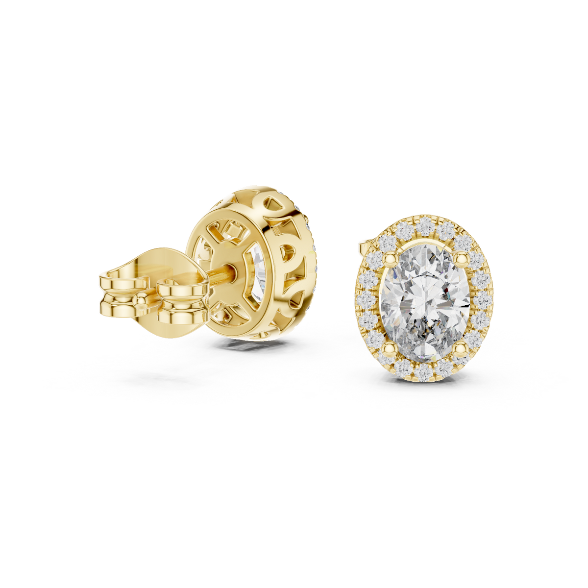 Oval Halo Lab Grown Diamond Earring