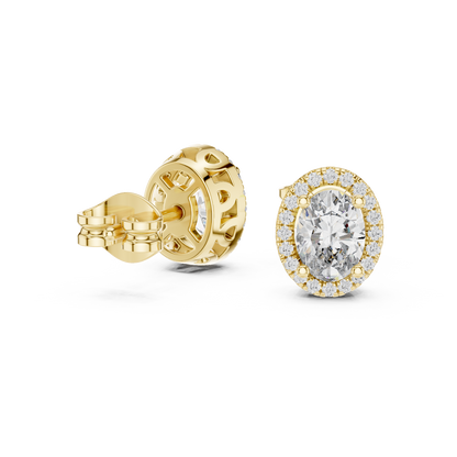 Oval Halo Lab Grown Diamond Earring
