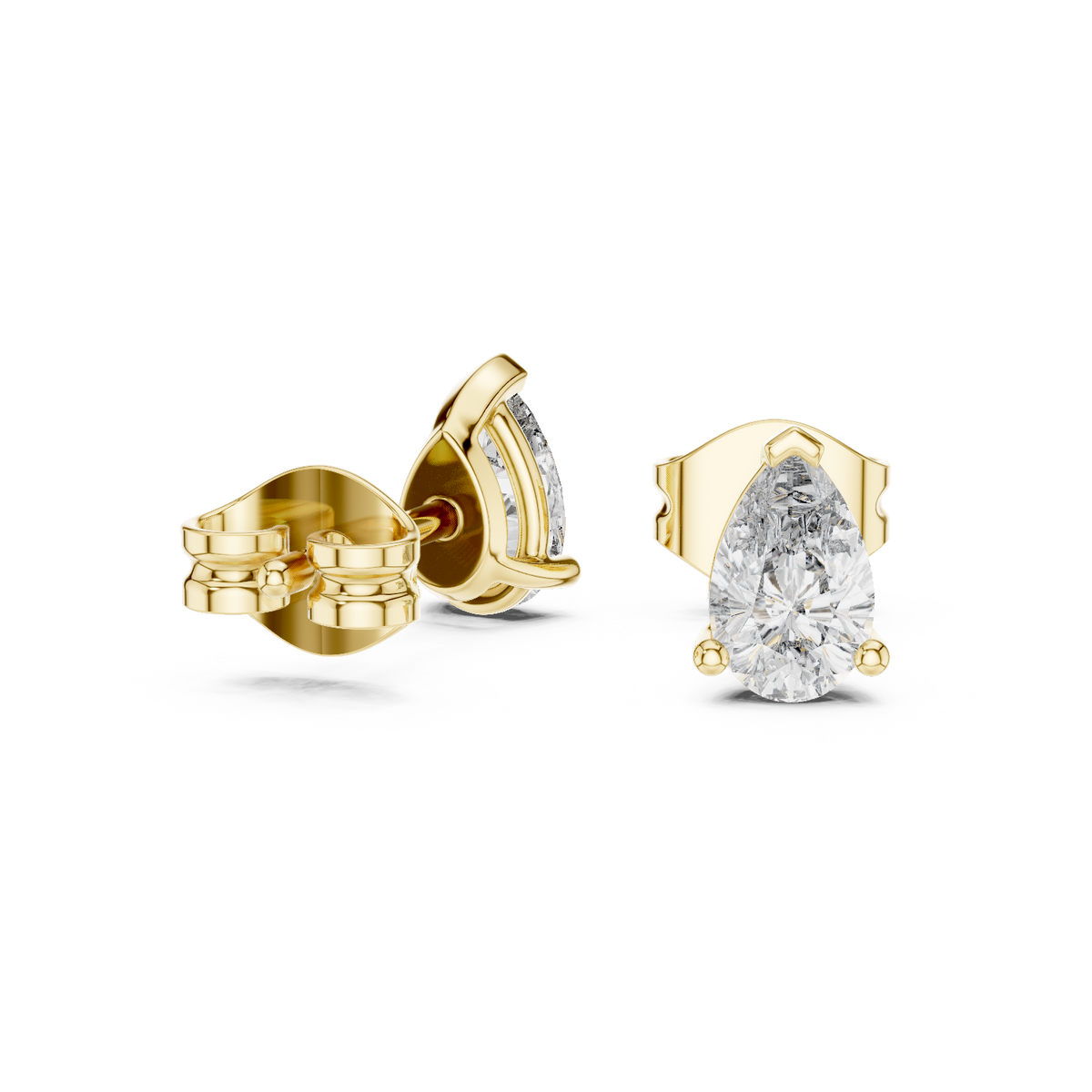0.50 Ct Pear Solitaire V-Prong Lab Grown Diamond Earring