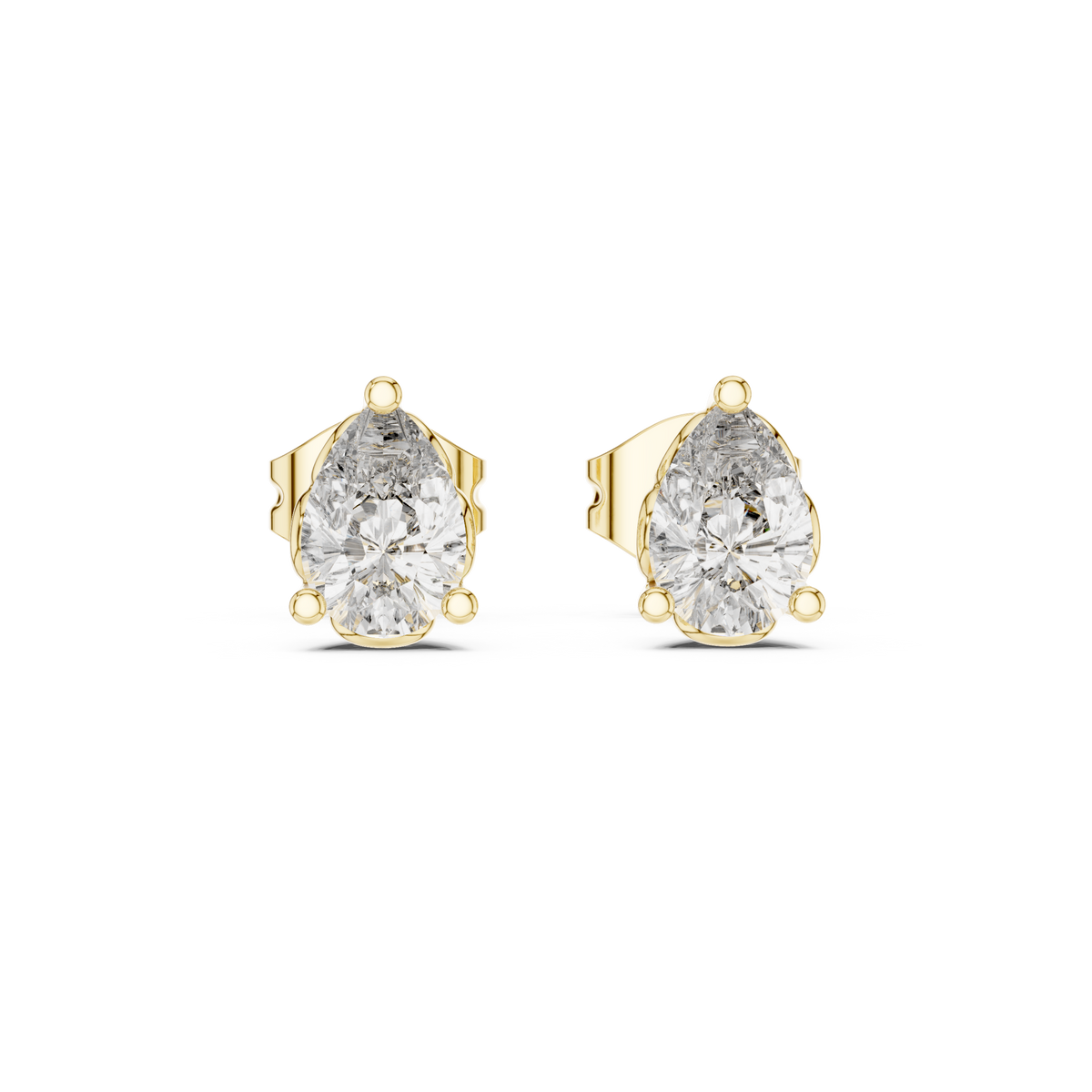 0.50 Ct Pear Solitaire Filigree Basket Lab Grown Diamond Earring