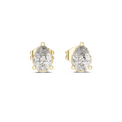0.50 Ct Pear Solitaire Filigree Basket Lab Grown Diamond Earring