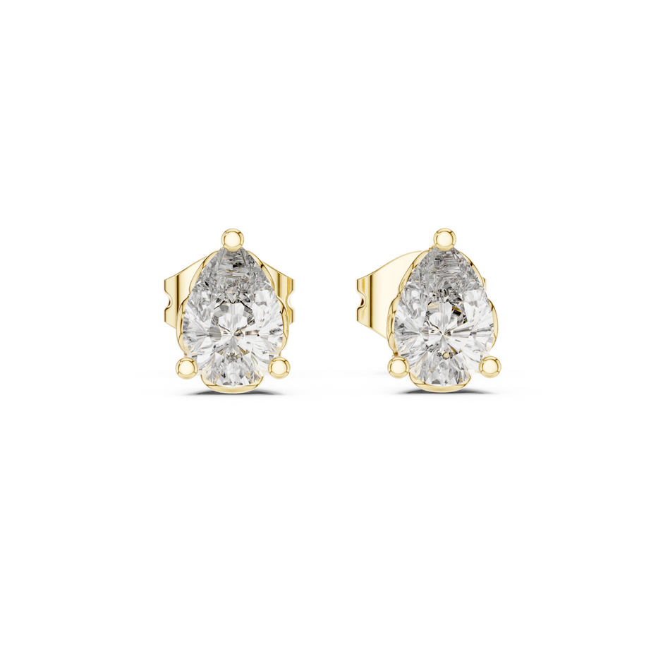 0.50 Ct Pear Solitaire Filigree Basket Lab Grown Diamond Earring