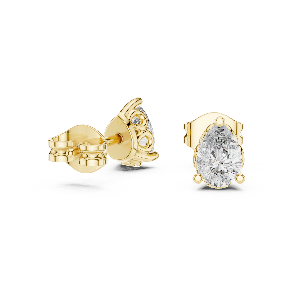 0.50 Ct Pear Solitaire Filigree Basket Lab Grown Diamond Earring