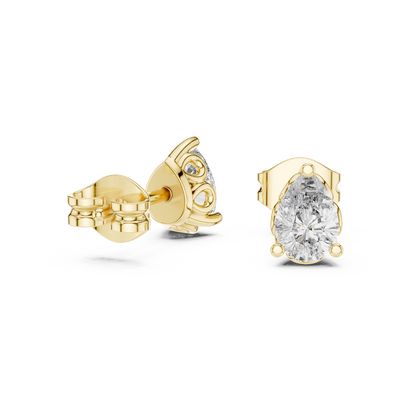 0.50 Ct Pear Solitaire Filigree Basket Lab Grown Diamond Earring