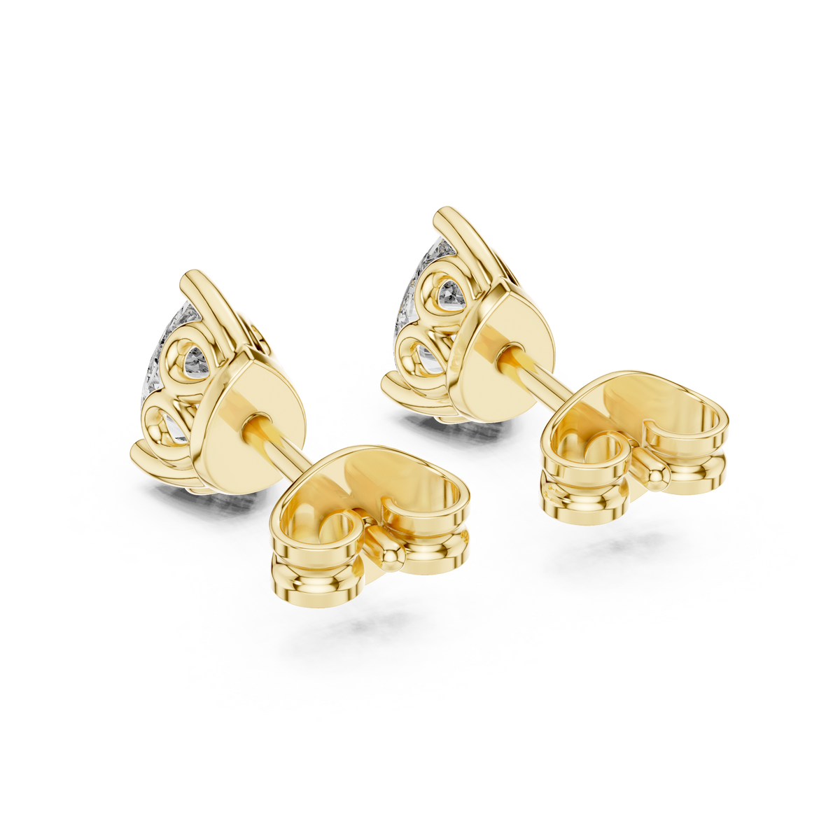 0.50 Ct Pear Solitaire Filigree Basket Lab Grown Diamond Earring