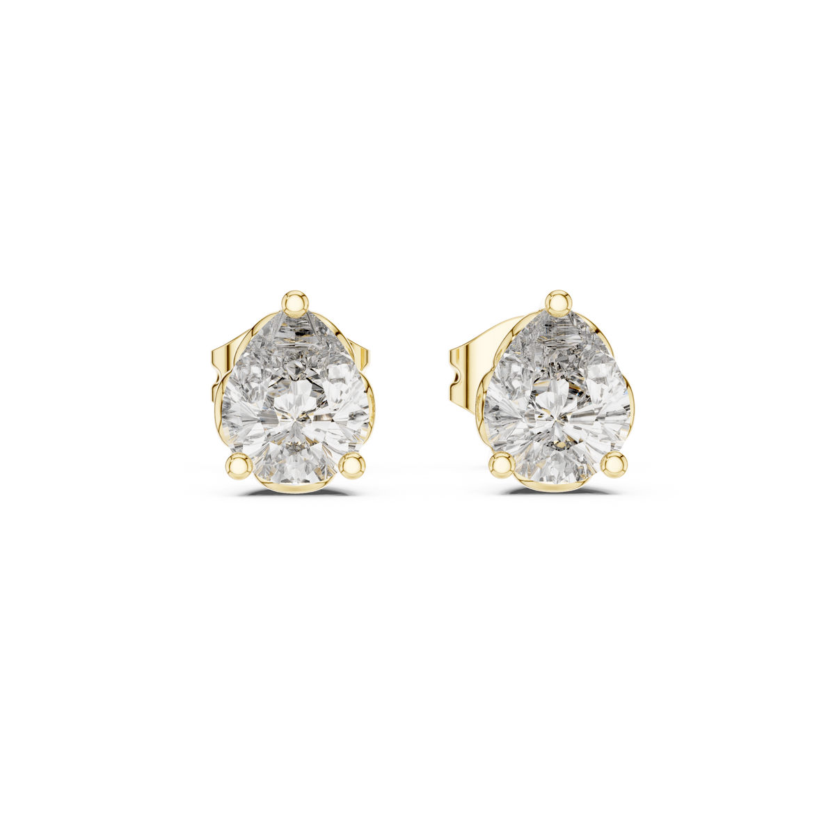 0.35 Ct Pear Solitaire Filigree Basket Lab Grown Diamond Earring