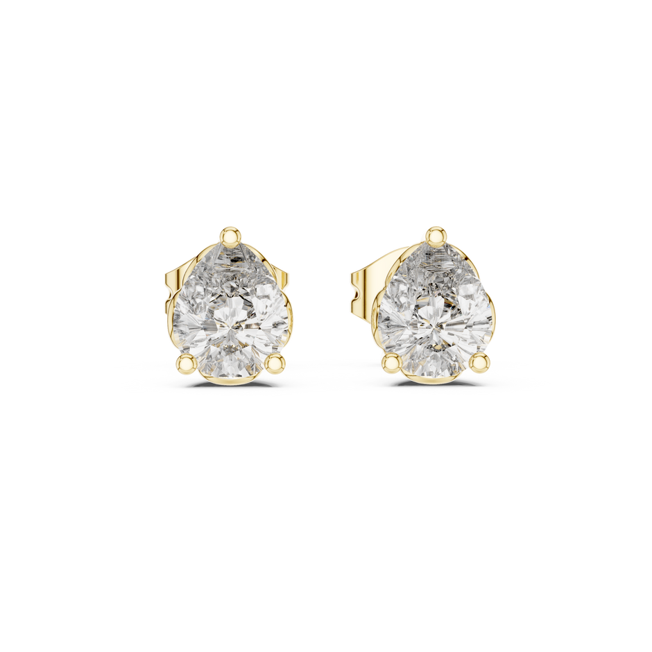 0.35 Ct Pear Solitaire Filigree Basket Lab Grown Diamond Earring