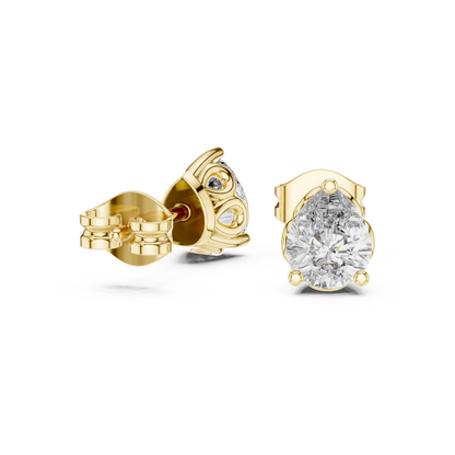 0.35 Ct Pear Solitaire Filigree Basket Lab Grown Diamond Earring