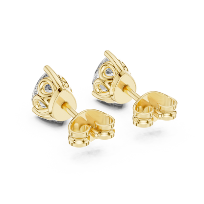0.35 Ct Pear Solitaire Filigree Basket Lab Grown Diamond Earring