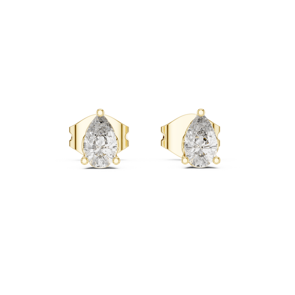 0.25 Ct Pear Solitaire Filigree Basket Lab Grown Diamond Earring
