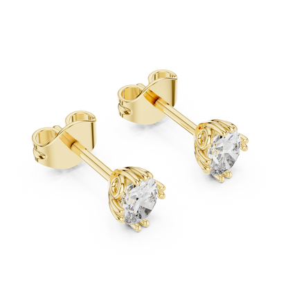 0.40 Ct Oval Solitaire Filigree Basket Lab Grown Diamond Earring