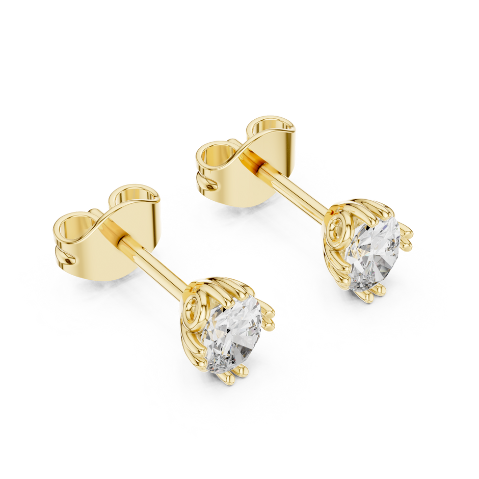 0.40 Ct Oval Solitaire Filigree Basket Lab Grown Diamond Earring