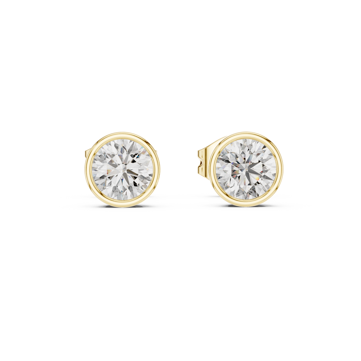 0.50 Ct Round Bezel Solitaire Lab Grown Diamond Earring