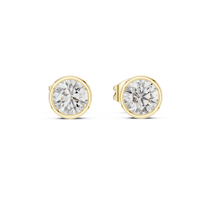 0.50 Ct Round Bezel Solitaire Lab Grown Diamond Earring