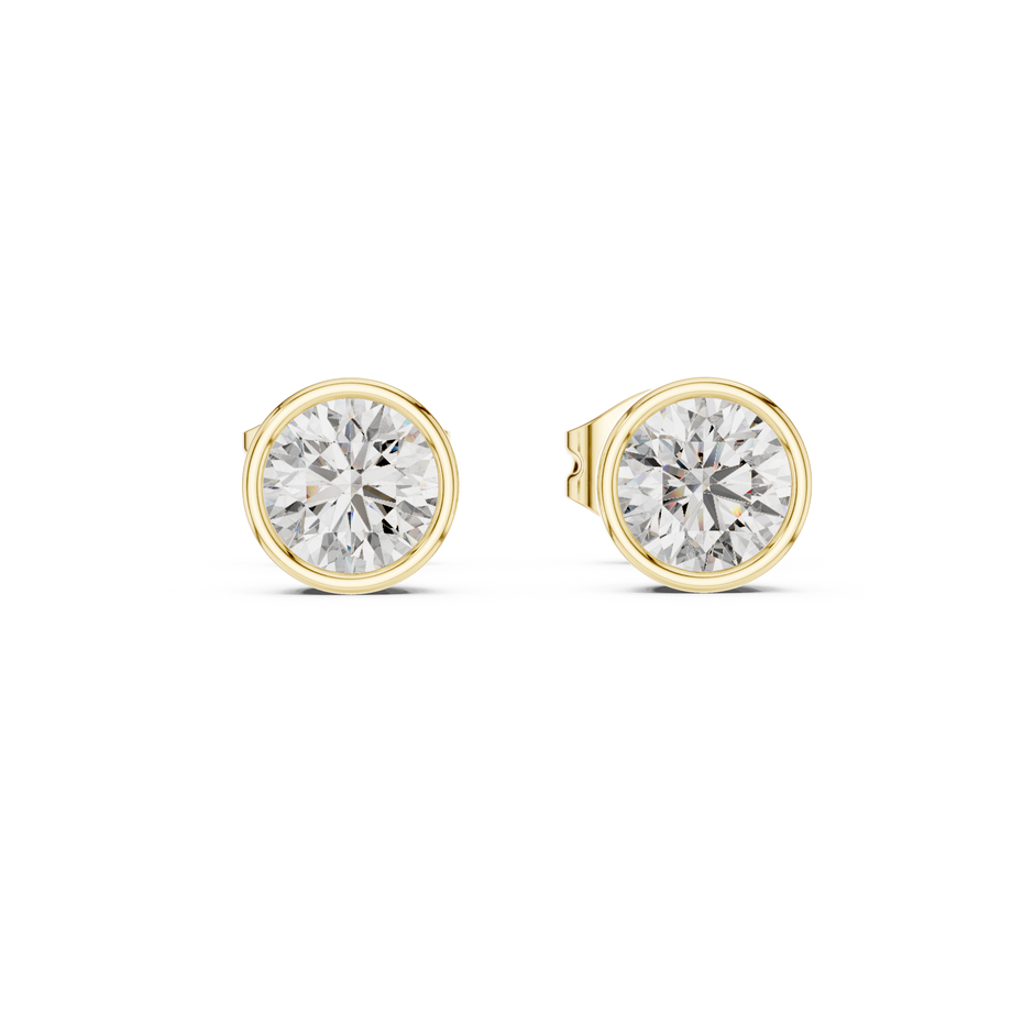0.50 Ct Round Bezel Solitaire Lab Grown Diamond Earring