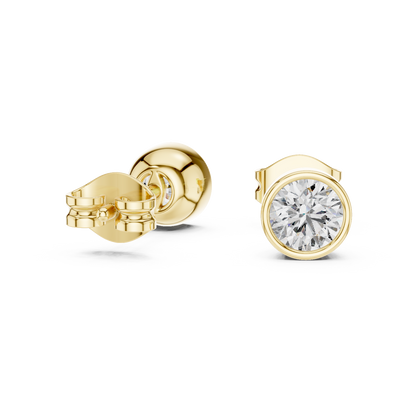 0.50 Ct Round Bezel Solitaire Lab Grown Diamond Earring
