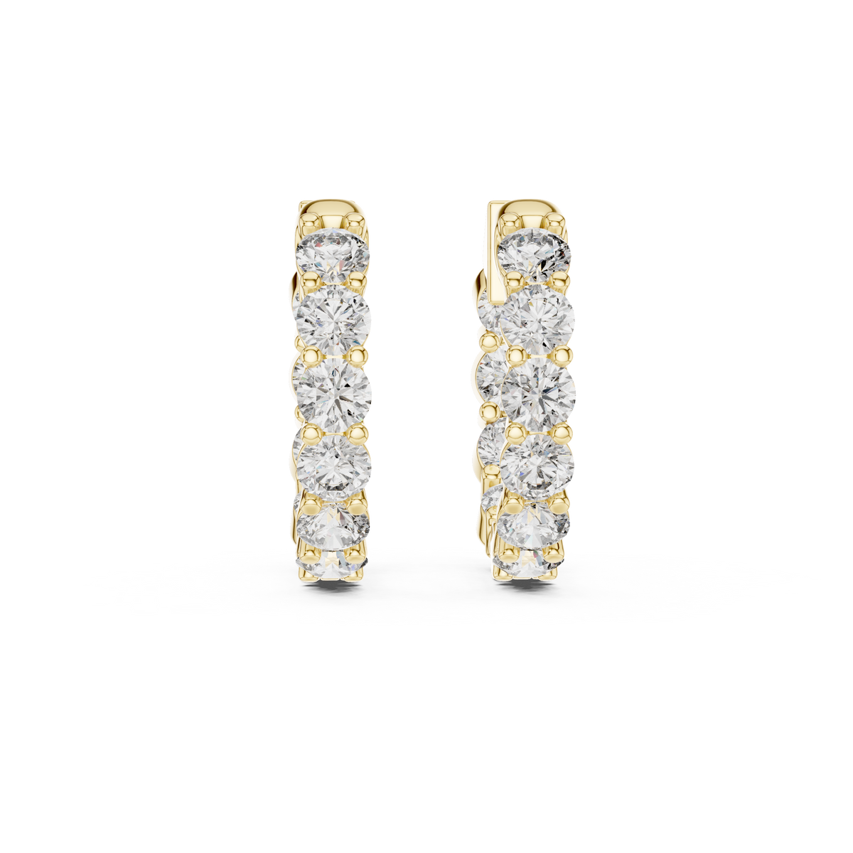 Round Prong Set Lab Grown Diamond Hoop Earring