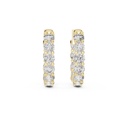 Round Prong Set Lab Grown Diamond Hoop Earring