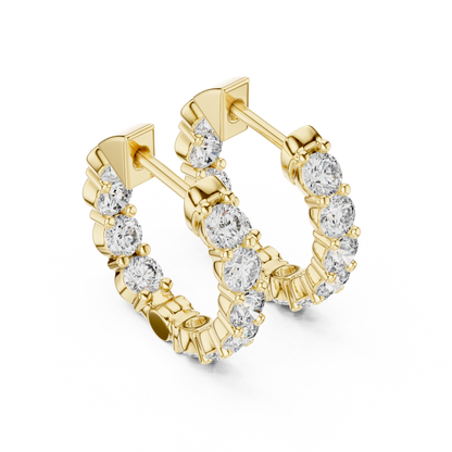 Round Prong Set Lab Grown Diamond Hoop Earring