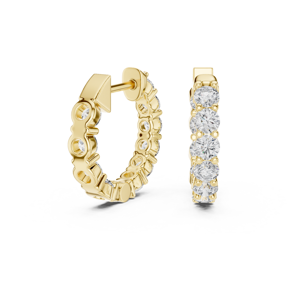 Round Prong Set Lab Grown Diamond Hoop Earring
