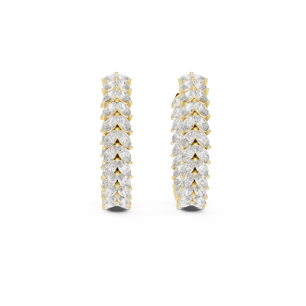 Marquise Prong Set Lab Grown Diamond Hoop Earring