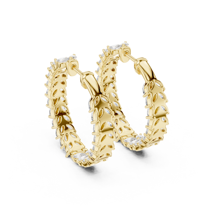 Marquise Prong Set Lab Grown Diamond Hoop Earring