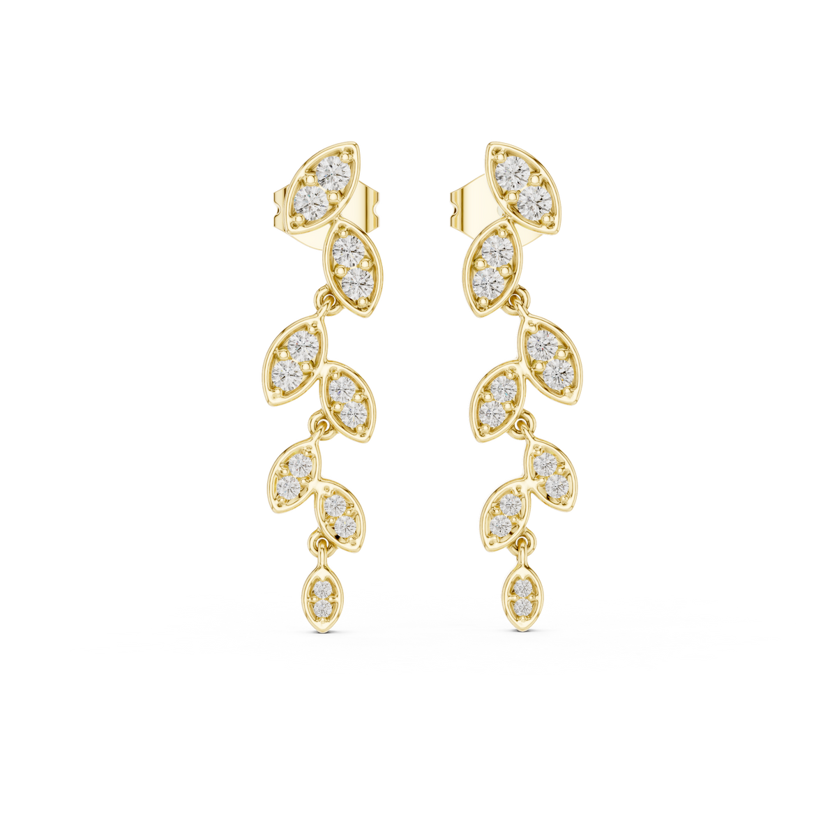 Leaf Drop Lab Grown Diamond Earring