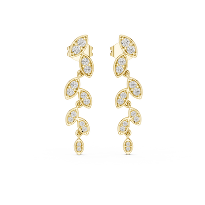 Leaf Drop Lab Grown Diamond Earring
