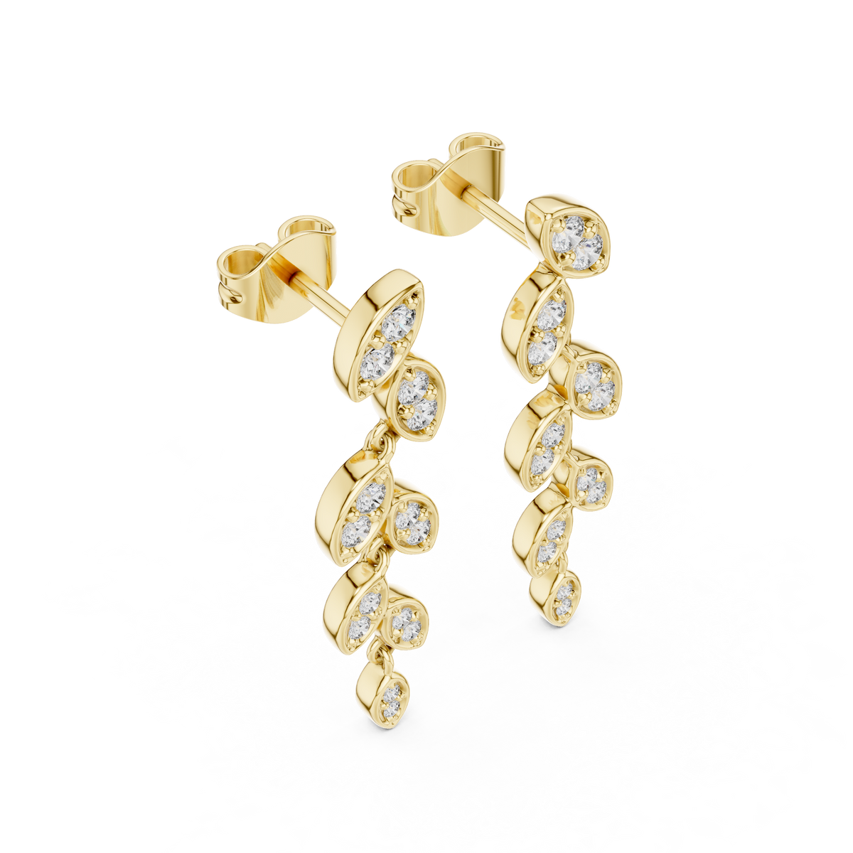 Leaf Drop Lab Grown Diamond Earring