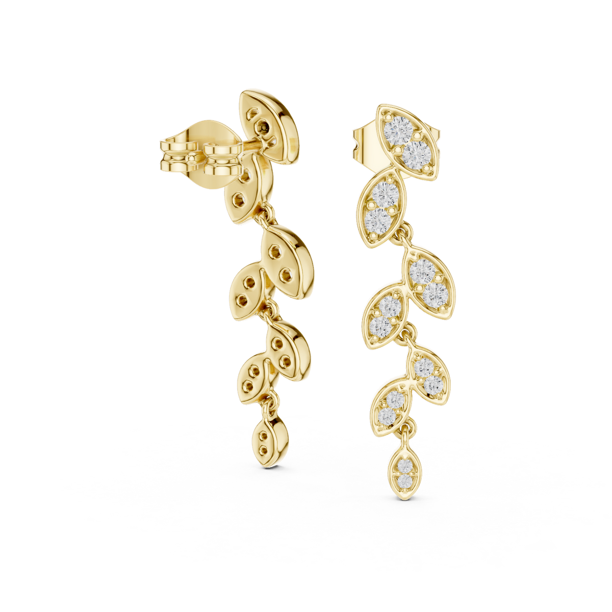 Leaf Drop Lab Grown Diamond Earring