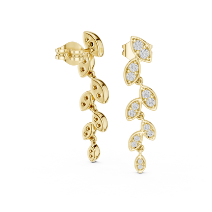 Leaf Drop Lab Grown Diamond Earring