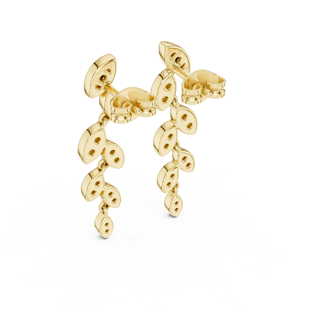 Leaf Drop Lab Grown Diamond Earring