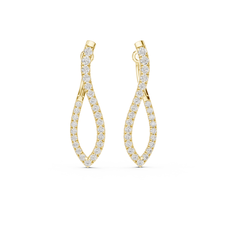 Twist Drop Lab Grown Diamond Earring
