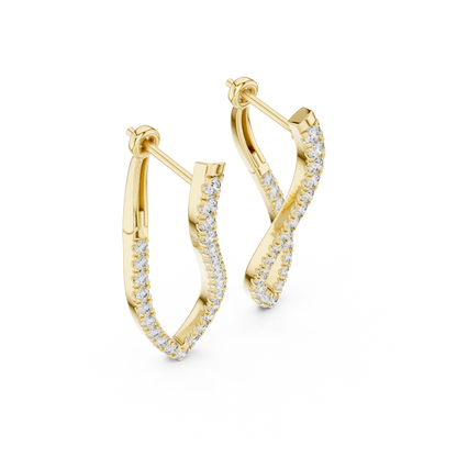 Twist Drop Lab Grown Diamond Earring
