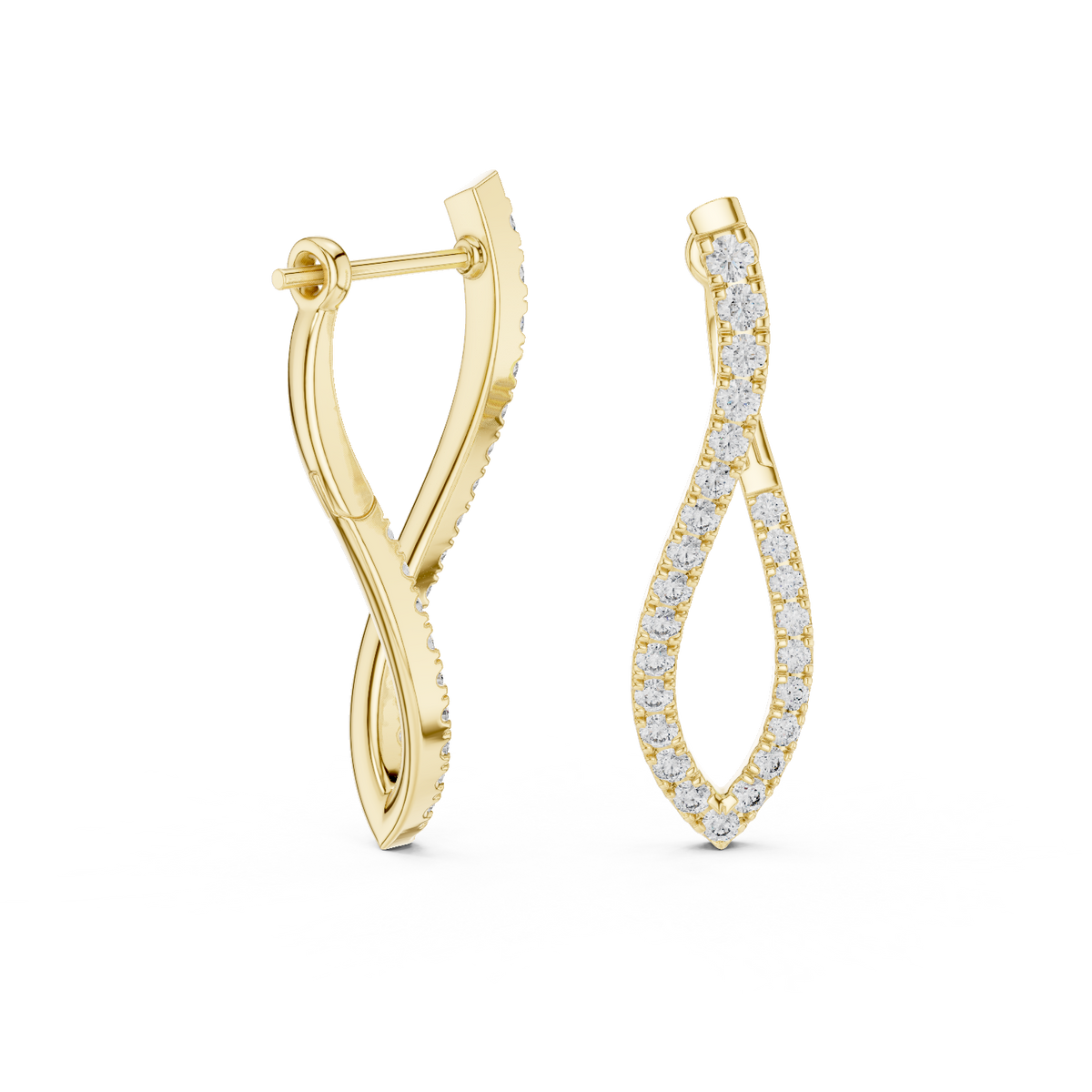 Twist Drop Lab Grown Diamond Earring