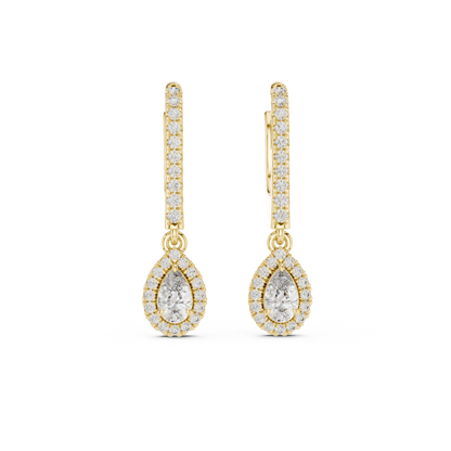 Pear Halo Drop Lab Grown Diamond Earring