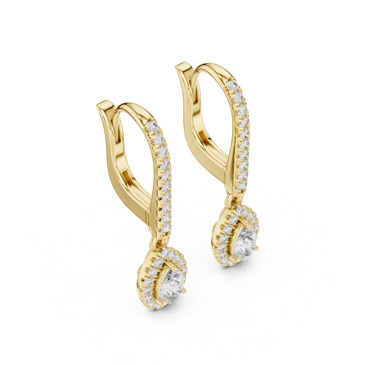 Pear Halo Drop Lab Grown Diamond Earring