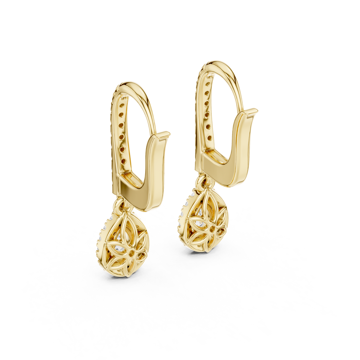 Pear Halo Drop Lab Grown Diamond Earring