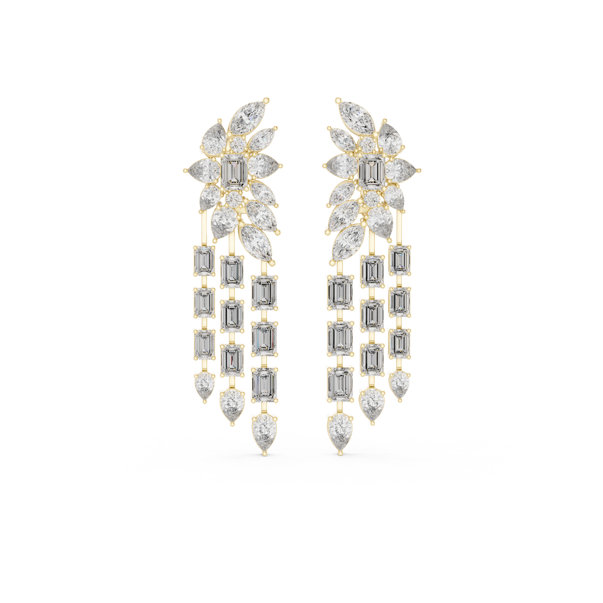 Multi Stone Chandelier Drop Lab Grown Diamond Earring
