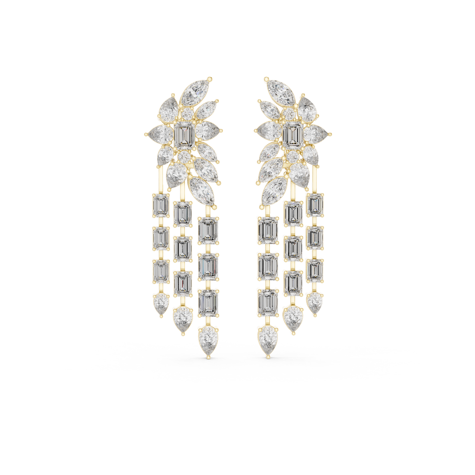 Multi Stone Chandelier Drop Lab Grown Diamond Earring
