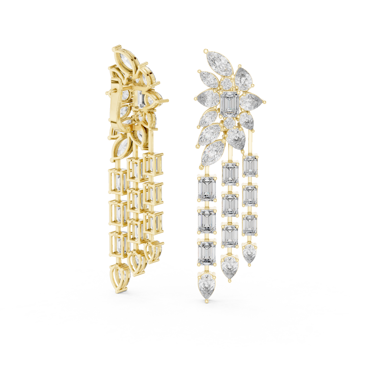 Multi Stone Chandelier Drop Lab Grown Diamond Earring