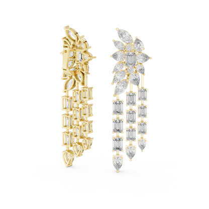 Multi Stone Chandelier Drop Lab Grown Diamond Earring