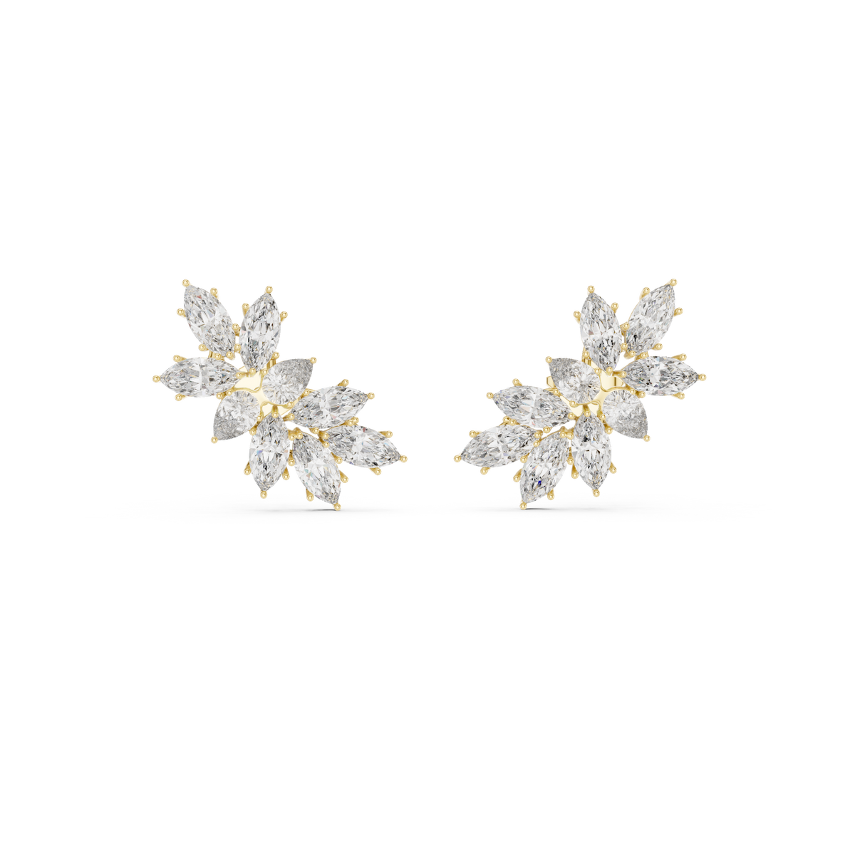 Marquise-Pear Cluster Prong Set Lab Grown Diamond Earring