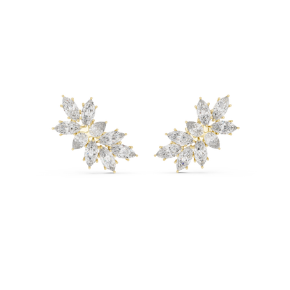 Marquise-Pear Cluster Prong Set Lab Grown Diamond Earring