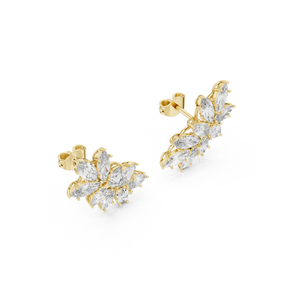 Marquise-Pear Cluster Prong Set Lab Grown Diamond Earring